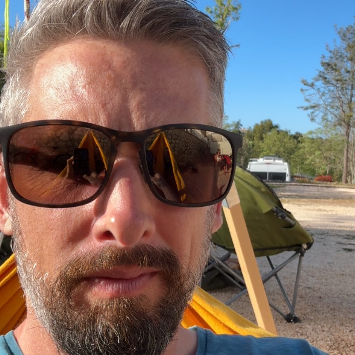 Hammock, camping, golden hour