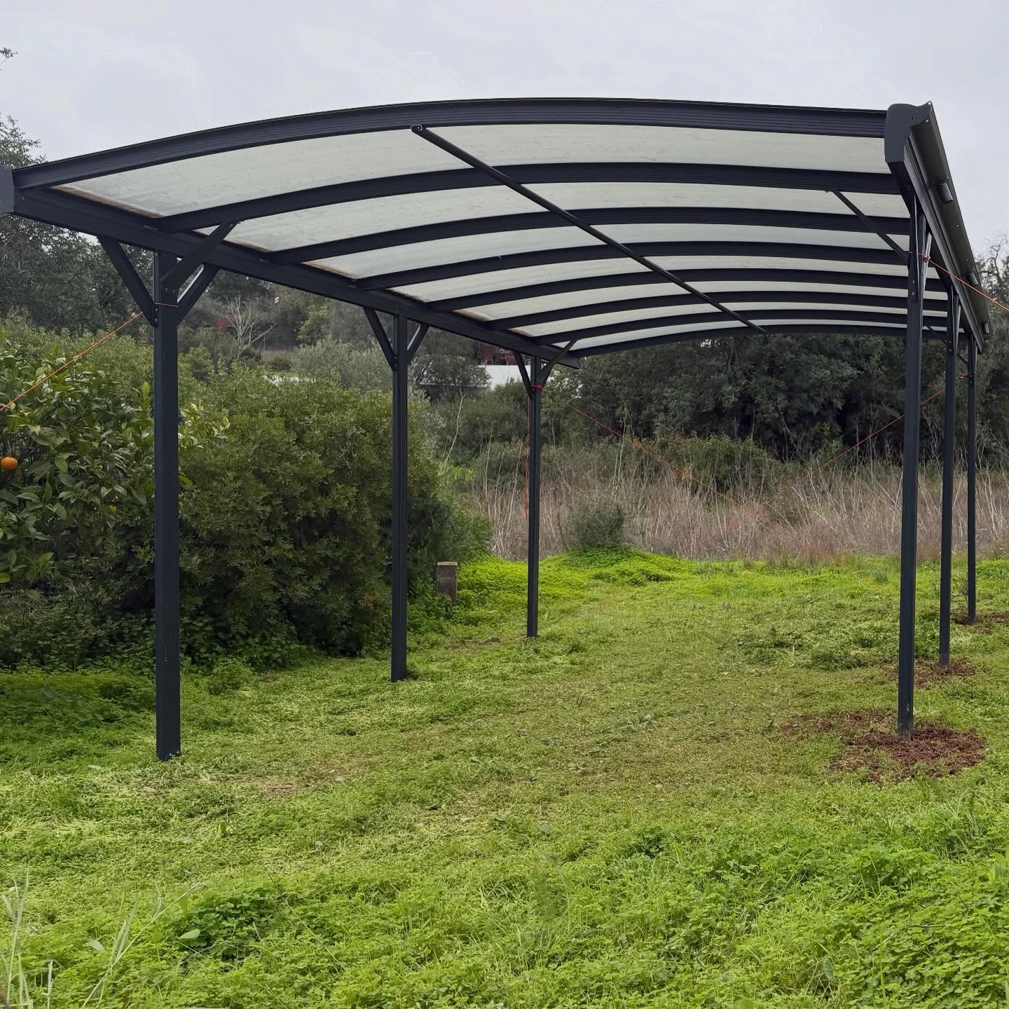 Chilli farm project milestone: car port / polytunnel set up!