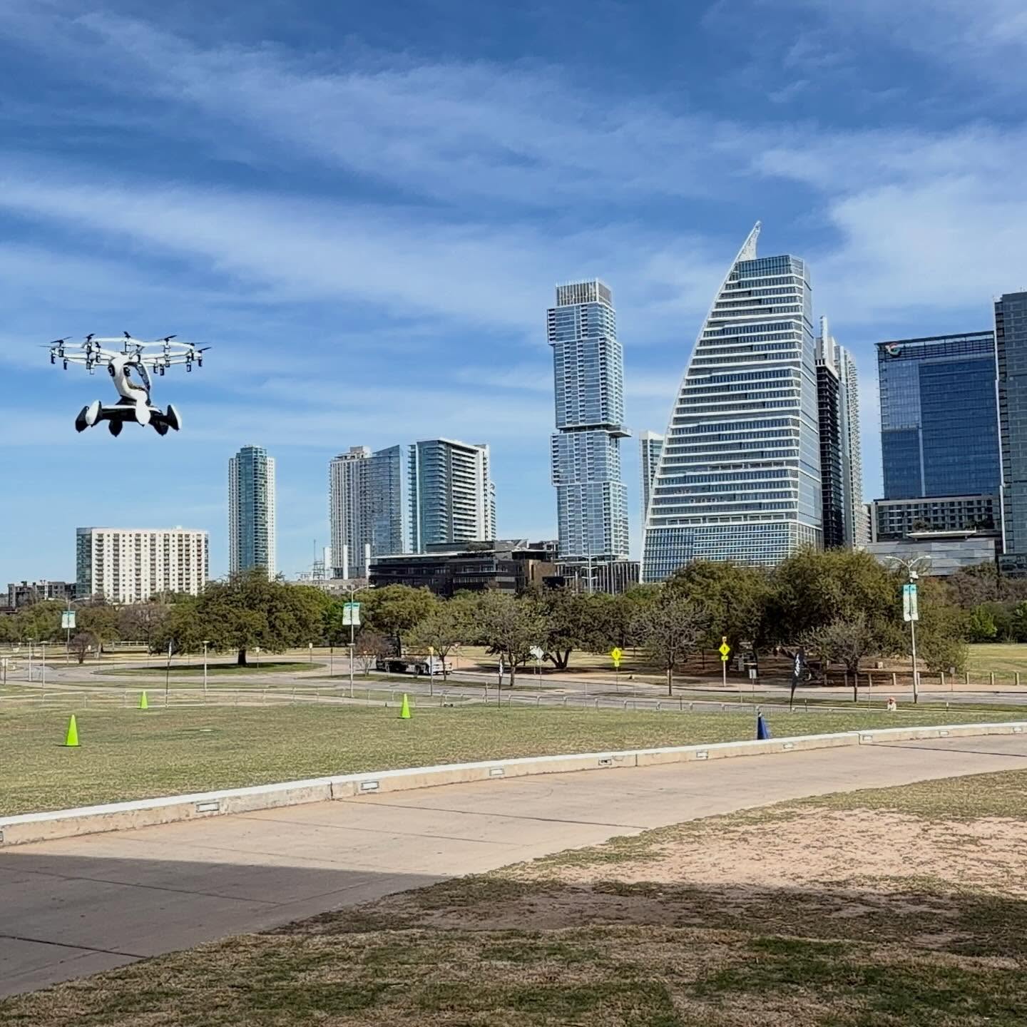 Just me casually flying with @liftaircraft @sxsw
